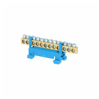 Můstek N 12 (svorkovnice 12x16mm2), nekrytý IP00, modrý, 63A, na DIN