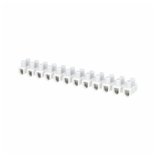 Svorkovnice přístrojová E-KL 1, 12x6mm2, T85, PP, bílá, mosazná, hranatá, 41A/400V