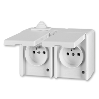 ABB PRAKTIK 5518-2029 B Zásuvka dvojnásobná, IP44 bílá