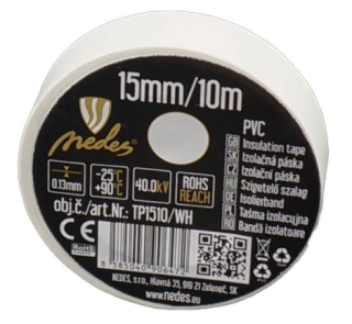 Elektroizolační páska 15x10 bílá - TP1510/WH