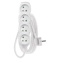 P0412 Prodlužovací kabel 2 m / 4 zásuvky / bílý / PVC / 1 mm2
