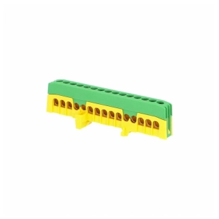 Můstek PE 15-F2 (svorkovnice 15x16mm2), krytý IP20, zeleno-žlutý, 63A, na DIN /2020273