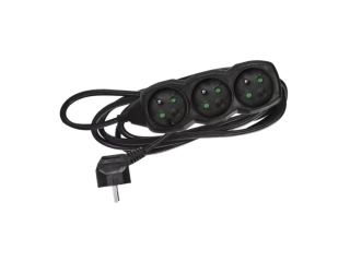 KL871303 Prodlužovací kabel černý 3 zásuvky 3m