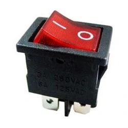 L446 Vypínač kolébkový OFF-ON 2p 250V/6A podsvětlený červený