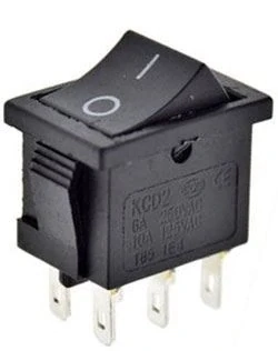 L449B Kolébkový přepínač pínač ON-ON 2pol. 250V/6A černý