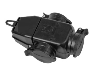 Spojovací zásuvka 250V, roztrojka IP 44/SG 316
